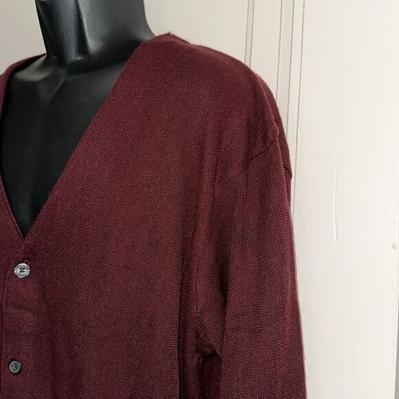 NWOT Dockers maroon/burgundy acrylic cardigan sweater - Picture 4 of 8